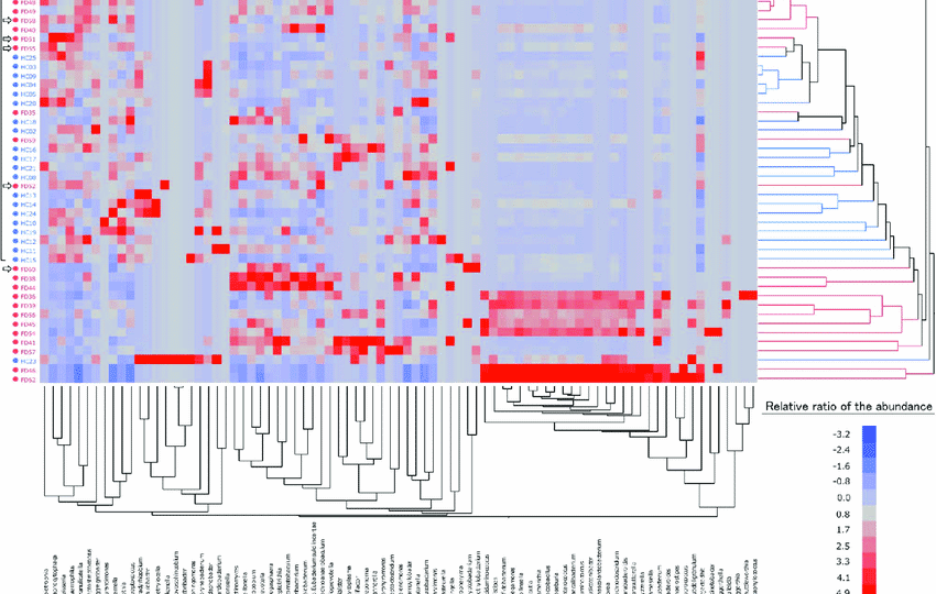 Double-hierarchical-clustering-analysis-The-samples-from-45-subjects-and-83-dominant